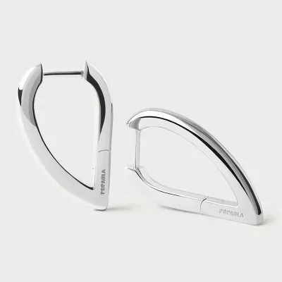 PDPAOLA VENTO MINI SILVER HOOP EARRINGS AR02-G25-U