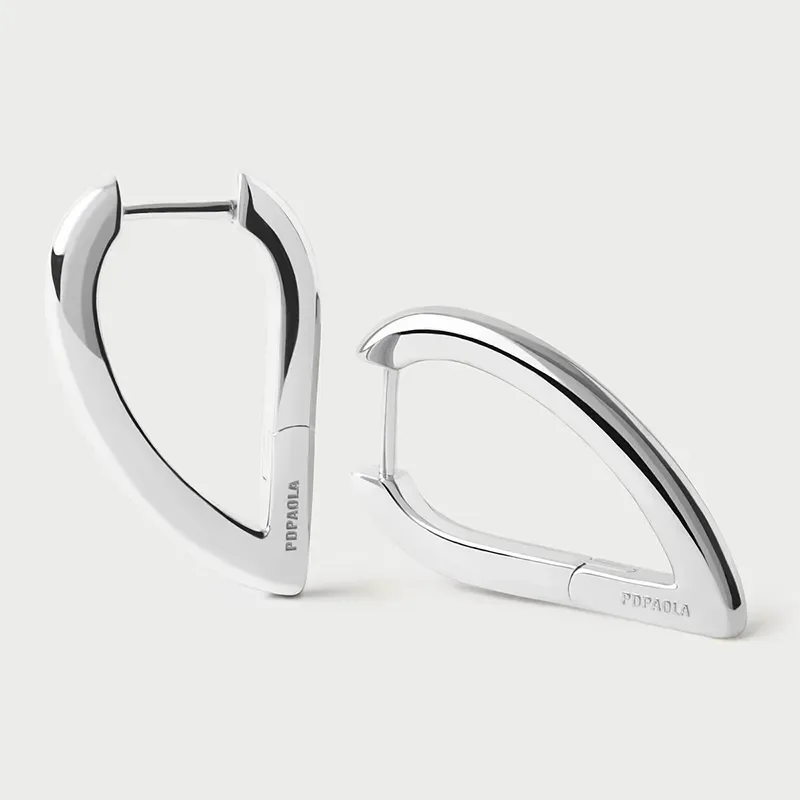 PDPAOLA VENTO MINI SILVER HOOP EARRINGS AR02-G25-U