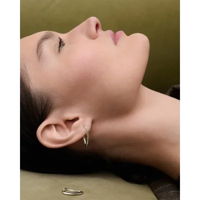 PDPAOLA VENTO MINI SILVER HOOP EARRINGS AR02-G25-U