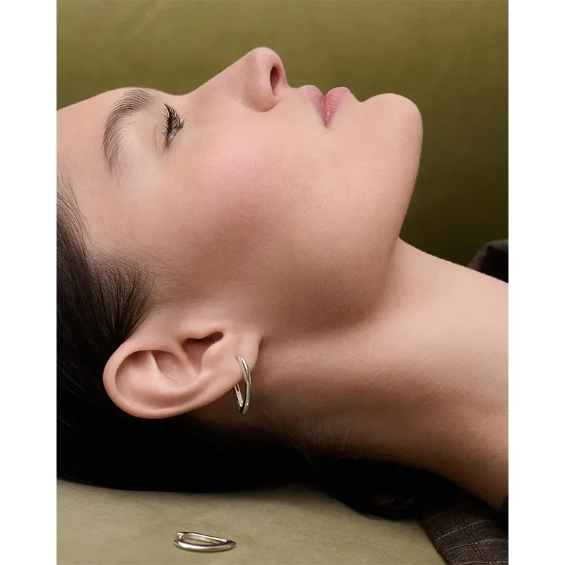 PDPAOLA VENTO MINI SILVER HOOP EARRINGS AR02-G25-U