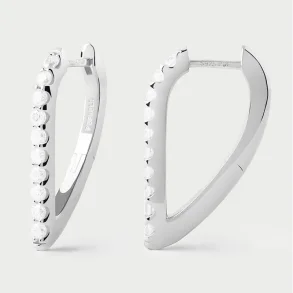 PDPAOLA GLOSS SILVER HOOP EARRINGS AR02-G27-U