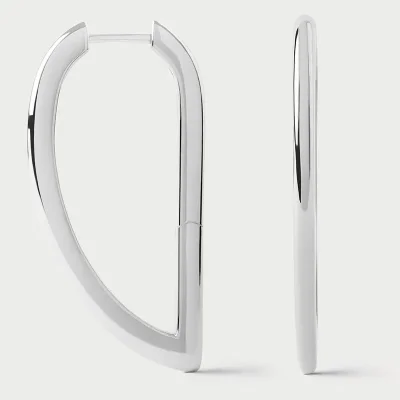 PDPAOLA VENTO SILVER HOOP EARRINGS AR02-G31-U