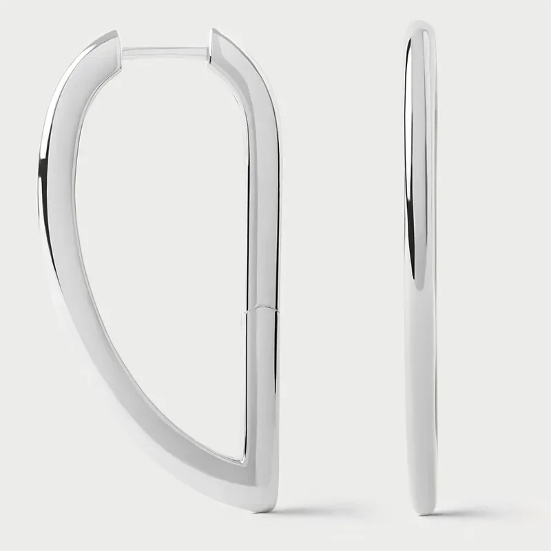 PDPAOLA VENTO SILVER HOOP EARRINGS AR02-G31-U