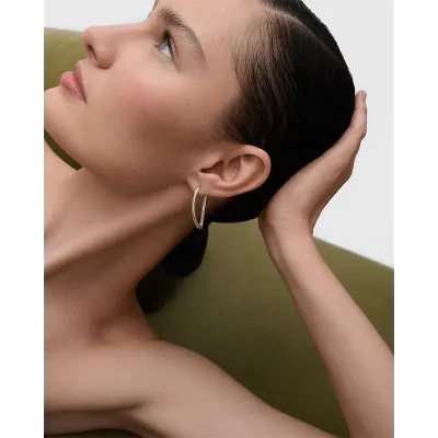 PDPAOLA VENTO SILVER HOOP EARRINGS AR02-G31-U