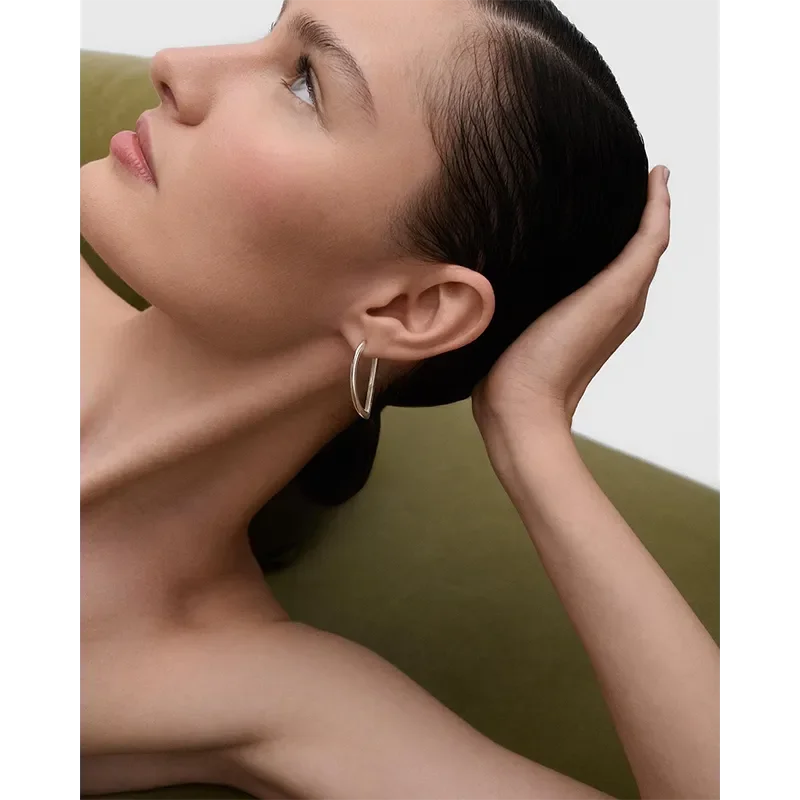 PDPAOLA VENTO SILVER HOOP EARRINGS AR02-G31-U