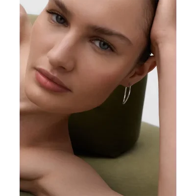PDPAOLA VENTO SILVER HOOP EARRINGS AR02-G31-U
