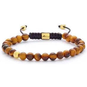ALEXANDER LYNGGAARD TIGER EYE BRAIDED 6MM BRACELET B00092