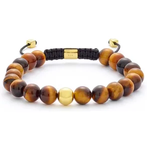 ALEXANDER LYNGGAARD TIGER EYE BRAIDED 8MM BRACELET B00103