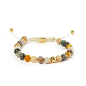 ALEXANDER LYNGGAARD BAMBOO LEAF AGATE BRAIDED 6MM BRACELET B00172