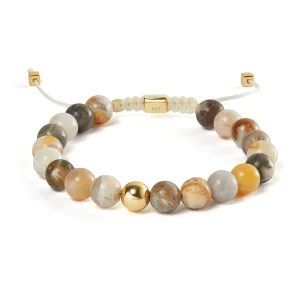 ALEXANDER LYNGGAARD BAMBOO LEAF AGATE BRAIDED 8MM BRACELET B00183