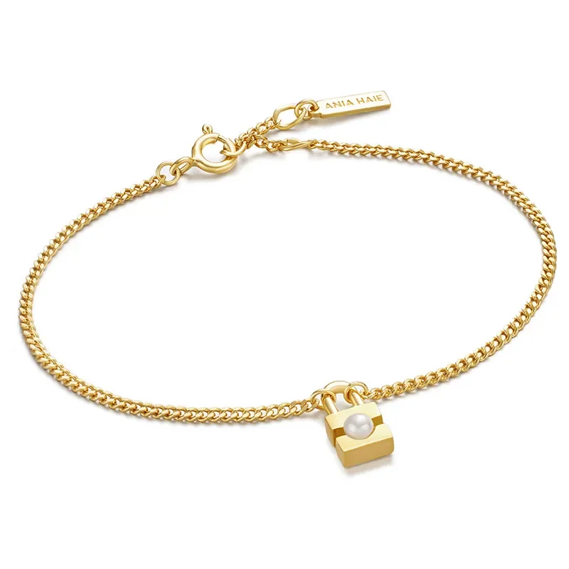 ANIA HAIE BRACELET PEARL PADLOCK B054-01G