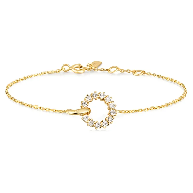 ANIA HAIE INTERLINKED CIRCLES PAVE BRACELET B056-01G