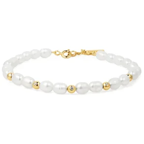 ANIA HAIE FRESHWATER PEARL AND CUBIC ZIRCONIA BRACELET B058-05G