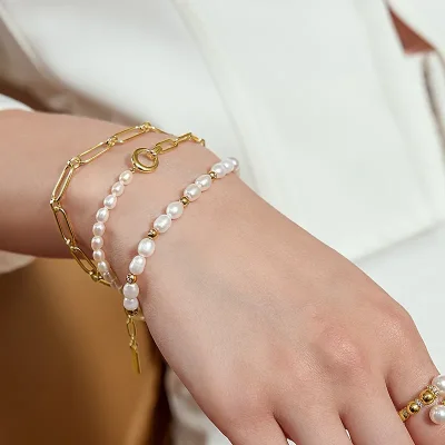 ANIA HAIE FRESHWATER PEARL AND CUBIC ZIRCONIA BRACELET B058-05G