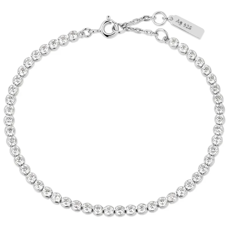 ANIA HAIE SILVER ROW BEZEL SET BRACELET B058-06H
