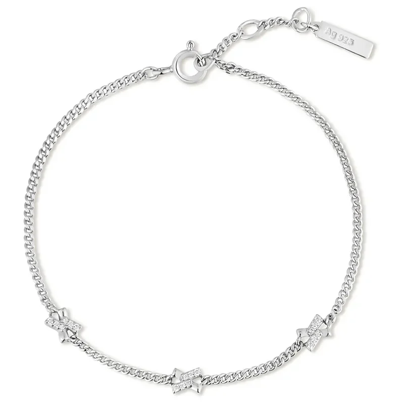 ANIA HAIE SILVER CROSS STATION BRACELET B061-03H