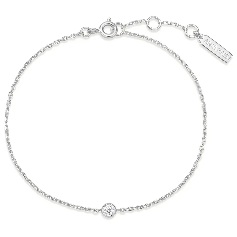 ANIA HAIE SILVER SPARKLE BEZEL BRACELET B062-01H