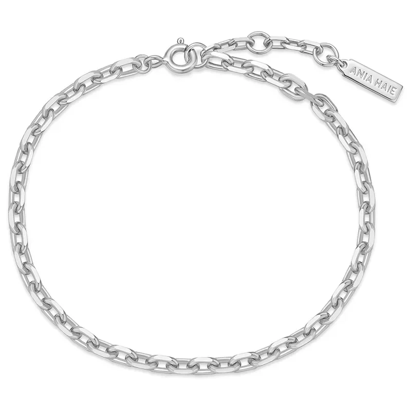 ANIA HAIE SILVER MEDIUM CHAIN BRACELET B062-03H