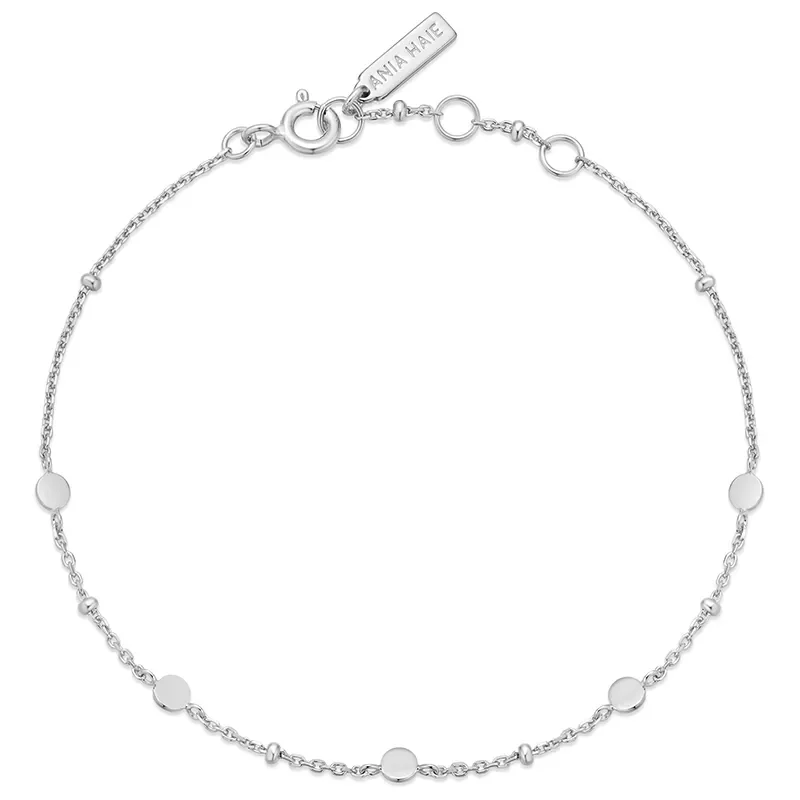 ANIA HAIE SILVER DISC STATION BRACELET B063-01H