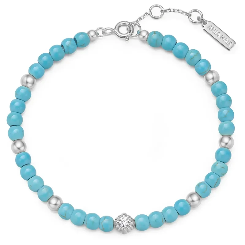 ANIA HAIE SILVER LAB CREATED TURQUOISE BRACELET B063-04H
