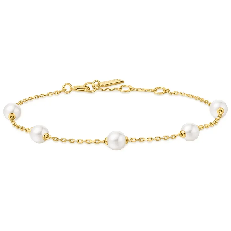 ANIA HAIE GOLD PEARL STATION BRACELET B065-01G