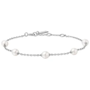ANIA HAIE SILVER PEARL STATION BRACELET B065-01H