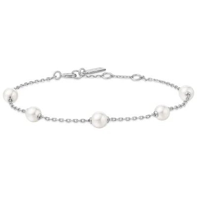 ANIA HAIE SILVER PEARL STATION BRACELET B065-01H