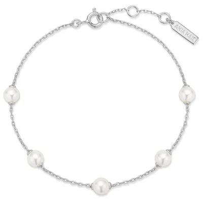 ANIA HAIE SILVER PEARL STATION BRACELET B065-01H