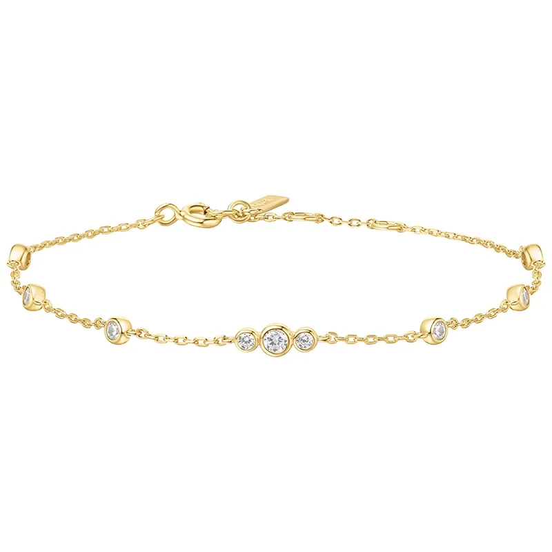 ANIA HAIE GOLD SPARKLING BEZEL CZ STATION BRACELET B065-03G