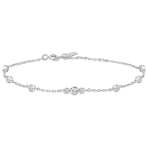 ANIA HAIE SILVER SPARKLING BEZEL CZ STATION BRACELET B065-03H