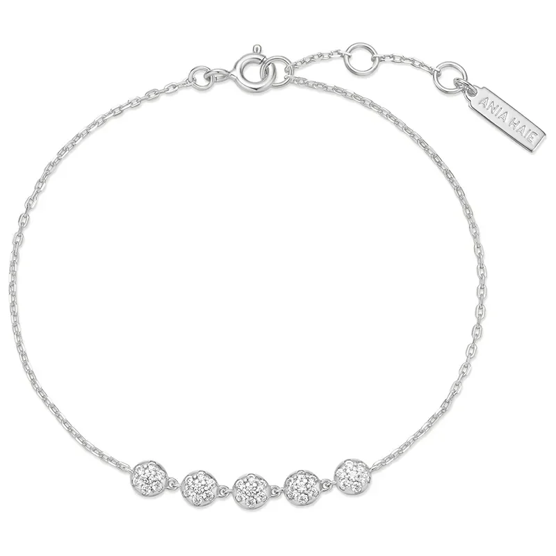 ANIA HAIE SILVER PAVE MULTI BEADED CHAIN BRACELET B065-04H