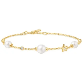 ANIA HAIE GOLD PEARL AND STAR STATION BRACELET B065-05G