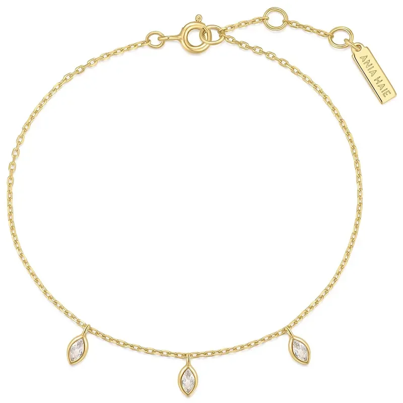 ANIA HAIE GOLD SPARKLING TRIPLE STATION BRACELET B066-02G