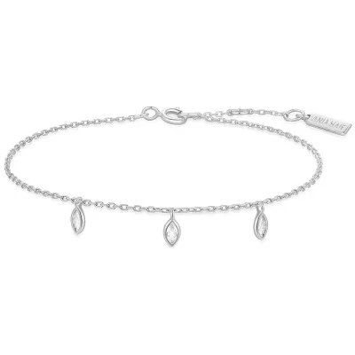 ANIA HAIE SILVER SPARKLING TRIPLE STATION BRACELET B066-02H