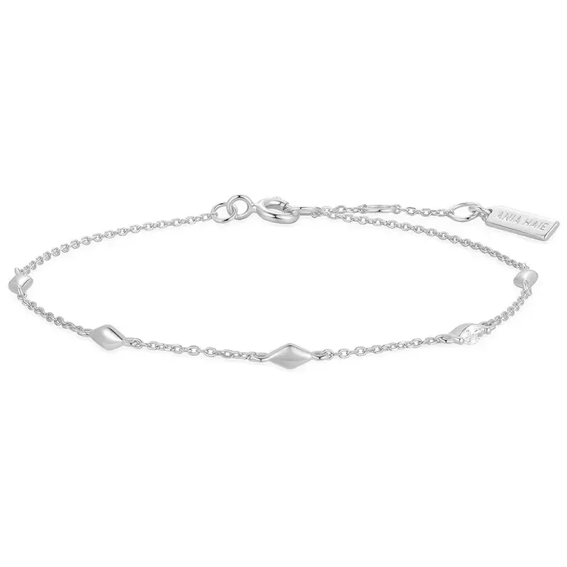 ANIA HAIE SILVER MULTI RHOMBUC STATION BRACELET B066-03H