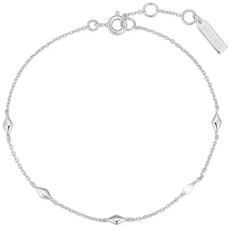 ANIA HAIE SILVER MULTI RHOMBUC STATION BRACELET B066-03H