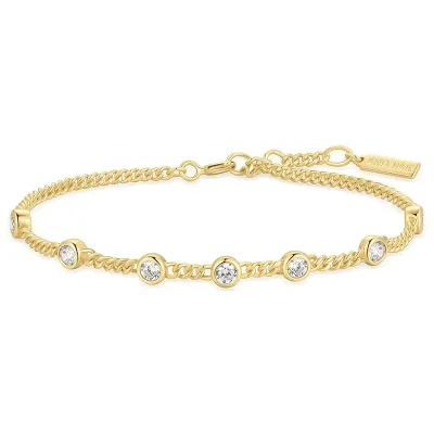 ANIA HAIE GOLD MULTI ROUND STONE CHAIN BRACELET B066-05G