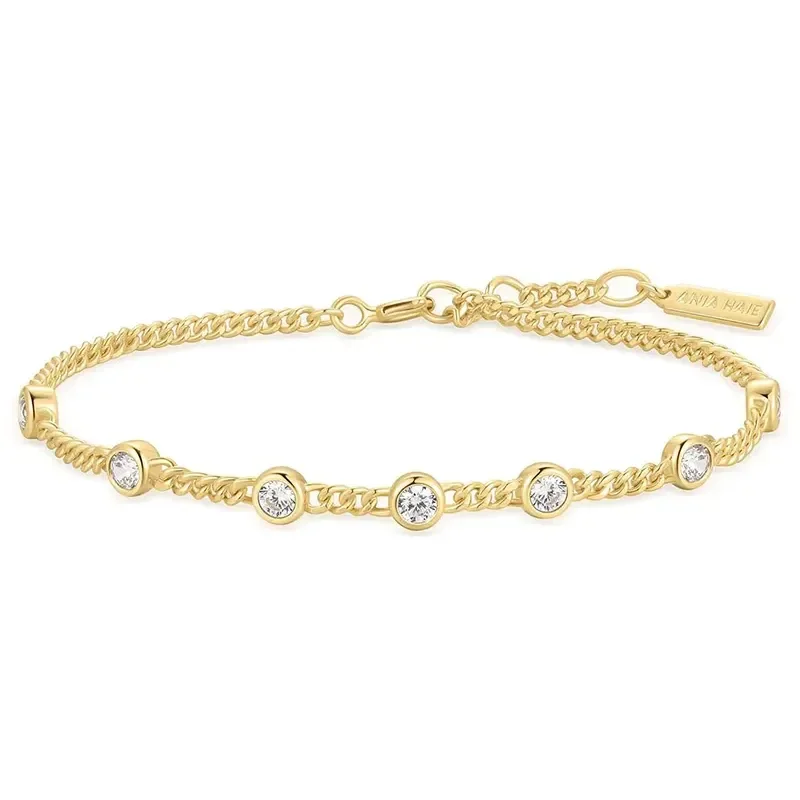 ANIA HAIE GOLD MULTI ROUND STONE CHAIN BRACELET B066-05G