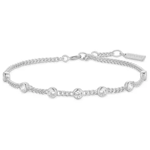 ANIA HAIE SILVER MULTI ROUND STONE CHAIN BRACELET B066-05H