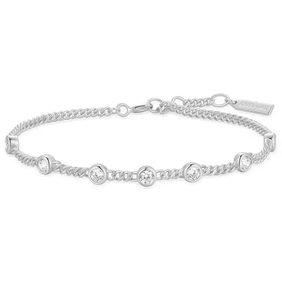 ANIA HAIE SILVER MULTI ROUND STONE CHAIN BRACELET B066-05H