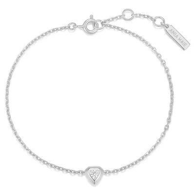 ANIA HAIE SILVER SPARKLING TINY SHIELD BRACELET B067-01H