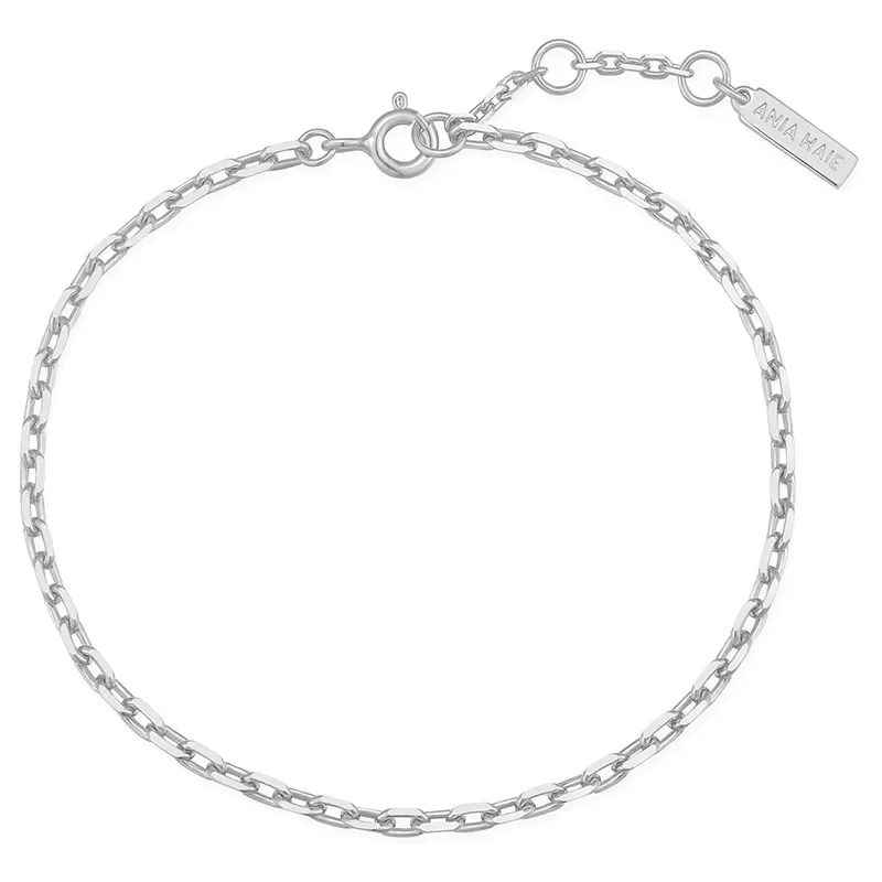 ANIA HAIE SILVER PAPER CLIP CHAIN BRACELET B067-02H