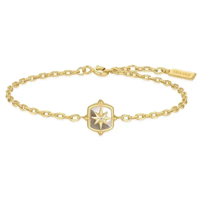 ANIA HAIE GOLD BLOCK MOTHER OF PEARL STAR BRACELET B067-03G