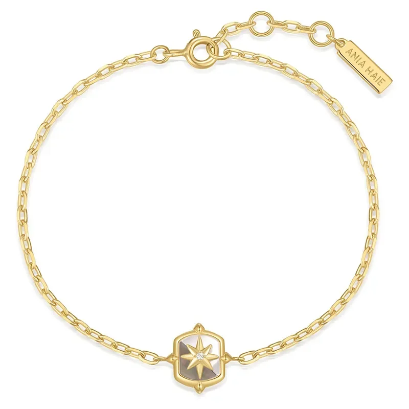 ANIA HAIE GOLD BLOCK MOTHER OF PEARL STAR BRACELET B067-03G
