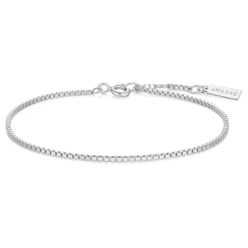 ANIA HAIE SILVER BOX CHAIN BRACELET B068-01H