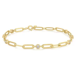 ANIA HAIE GOLD BEZEL PAPER CLIP CHAIN BRACELET B069-01G