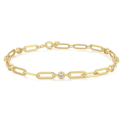 ANIA HAIE GOLD BEZEL PAPER CLIP CHAIN BRACELET B069-01G