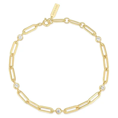 ANIA HAIE GOLD BEZEL PAPER CLIP CHAIN BRACELET B069-01G