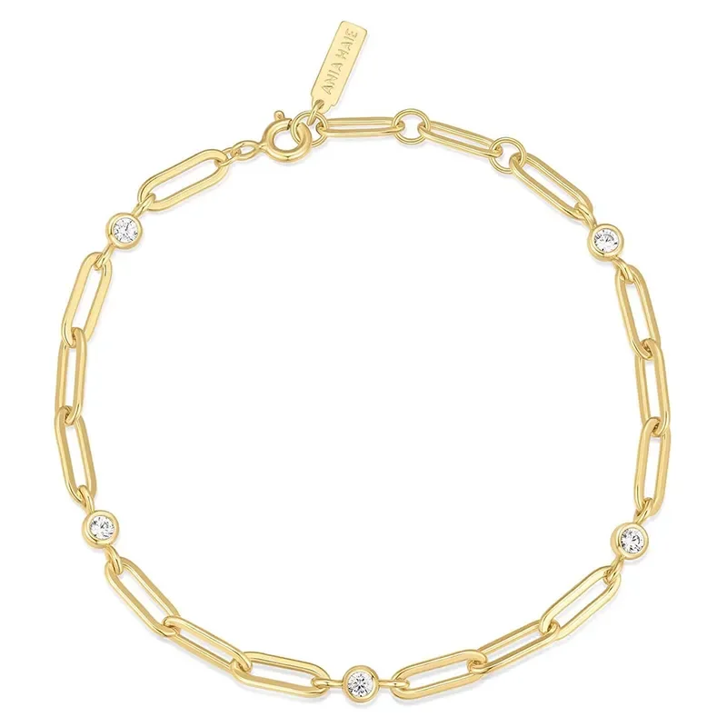 ANIA HAIE GOLD BEZEL PAPER CLIP CHAIN BRACELET B069-01G