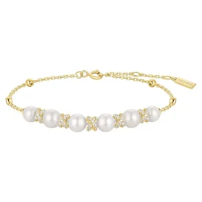 ANIA HAIE GOLD SPARKLING BRAIDED SHELL PEARL BRACELET B069-03G